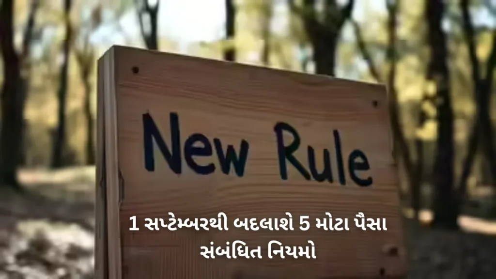 New Rules Change: 1 સપ્ટેમ્બરથી બદલાશે 5 મોટા પૈસા સંબંધિત નિયમો,જાણો સીધો અસર તમારા બજેટ પર